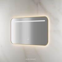 Lumiere Backlit & Demister Curved Mirror 1200mm Brushed Gold