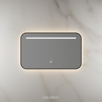Lumiere Backlit & Demister Curved Mirror 1000mm Matte Black