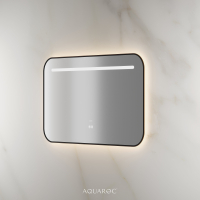 Lumiere Backlit & Demister Curved Mirror 1000mm Matte Black