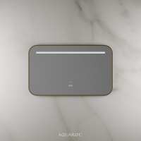 Lumiere Backlit & Demister Curved Mirror 1000mm Brushed Gold