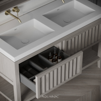 Belvedere Double Vanity Unit & Stone Basin 1200mm Sabbia Grigio Oak