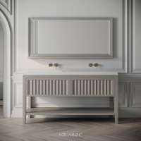 Belvedere Double Vanity Unit & Stone Basin 1400mm Sabbia Grigio Oak