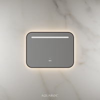 Lumiere Backlit & Demister Curved Mirror 800mm Matte Black