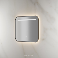 Lumiere Backlit & Demister Curved Mirror 800mm Matte Black