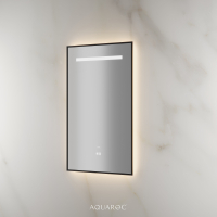 Lumiere Backlit & Demister Rectangle Mirror 600mm Matte Black