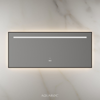 Lumiere Backlit & Demister Rectangle Mirror 1400mm Matte Black