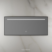 Lumiere Backlit & Demister Rectangle Mirror 1400mm Matte Black
