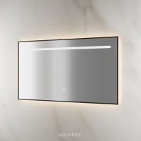Lumiere Backlit & Demister Rectangle Mirror 1400mm Matte Black