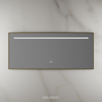 Lumiere Backlit & Demister Rectangle Mirror 1400mm Brushed Gold