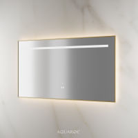 Lumiere Backlit & Demister Rectangle Mirror 1400mm Brushed Gold