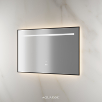 Lumiere Backlit & Demister Rectangle Mirror 1200mm Matte Black