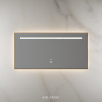 Lumiere Backlit & Demister Rectangle Mirror 1200mm Brushed Gold