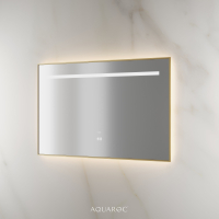 Lumiere Backlit & Demister Rectangle Mirror 1200mm Brushed Gold