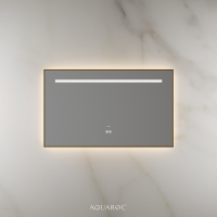 Lumiere Backlit & Demister Rectangle Mirror 1000mm Brushed Gold