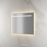 Lumiere Backlit & Demister Rectangle Mirror 1000mm Brushed Gold