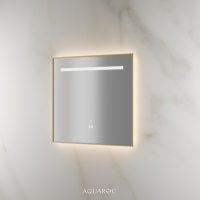 Lumiere Backlit & Demister Rectangle Mirror 800mm Brushed Gold