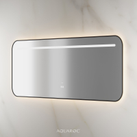 Lumiere Backlit & Demister Curved Mirror 1600mm Matte Black