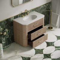 Savoy Vanity Unit & Stone Basin 1000mm Natural Oak