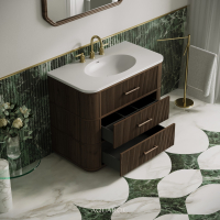 Savoy Vanity Unit & Stone Basin 1000mm Walnut
