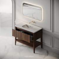 Kensington Vanity Unit & Stone Basin 1000mm Walnut