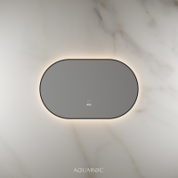 Lumiere Backlit & Demister Oval Mirror 1000mm Matte Black