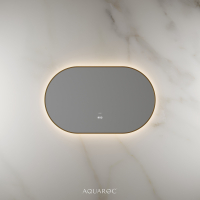 Lumiere Backlit & Demister Oval Mirror 1000mm Brushed Gold