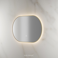 Lumiere Backlit & Demister Oval Mirror 1000mm Brushed Gold
