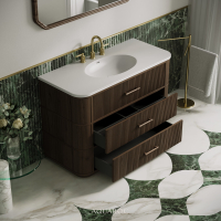 Savoy Vanity Unit & Stone Basin 1200mm Walnut