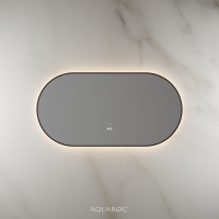 Lumiere Backlit & Demister Oval Mirror 1200mm Matte Black