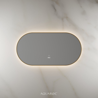 Lumiere Backlit & Demister Oval Mirror 1200mm Brushed Gold