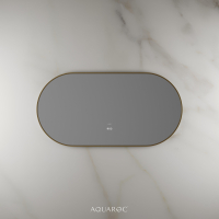 Lumiere Backlit & Demister Oval Mirror 1200mm Brushed Gold