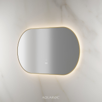 Lumiere Backlit & Demister Oval Mirror 1200mm Brushed Gold