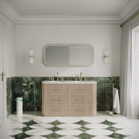 Savoy Double Vanity Unit & Stone Basin 1400mm Natural Oak