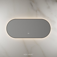 Lumiere Backlit & Demister Oval Mirror 1400mm Matte Black