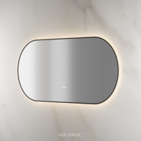 Lumiere Backlit & Demister Oval Mirror 1400mm Matte Black
