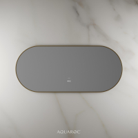 Lumiere Backlit & Demister Oval Mirror 1400mm Brushed Gold
