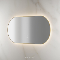 Lumiere Backlit & Demister Oval Mirror 1400mm Brushed Gold