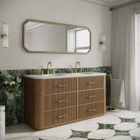 Savoy Double Vanity Unit & Stone Basin 1600mm Smoked Oak