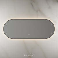Lumiere Backlit & Demister Oval Mirror 1600mm Matte Black