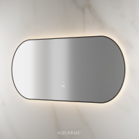Lumiere Backlit & Demister Oval Mirror 1600mm Matte Black