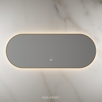 Lumiere Backlit & Demister Oval Mirror 1600mm Brushed Gold