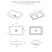 Coral Countertop Stone Basin 550mm