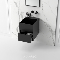 Kudos Matte Black Stone Vanity Unit 400mm