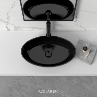 Zenith Matte Black Countertop Stone Basin 580mm