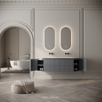 Belgravia II Double Vanity Unit & Stone Basin 1600mm Matte Grey