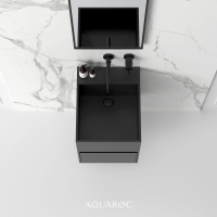 Kudos Matte Black Stone Vanity Unit 400mm