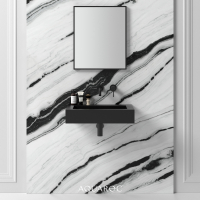 Fiora Matte Black Wall Hung Stone Basin 600mm