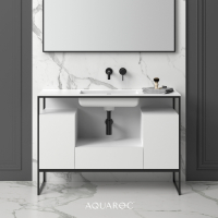 Niche Matte Black Frame Freestanding Vanity Unit & Stone Basin 1200mm