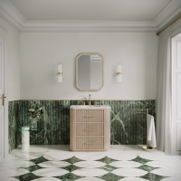 Savoy Vanity Unit & Stone Basin 800mm Natural Oak