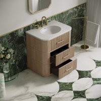 Savoy Vanity Unit & Stone Basin 800mm Natural Oak